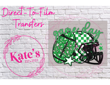 Green and Black Gameday Direct-To-Film Transfer